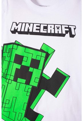 Camiseta De Minecraft Manga Corta Blanca Para Niño 12