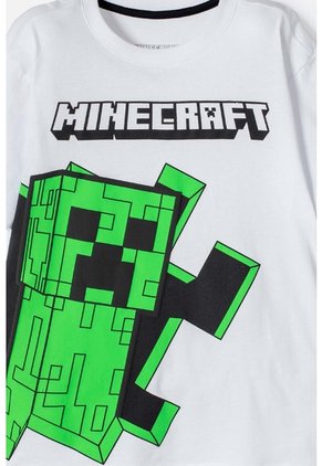 Camiseta De Minecraft Manga Corta Blanca Para Niño 12