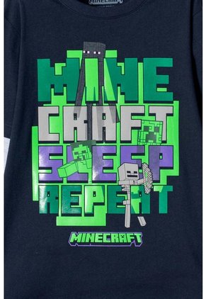 Camiseta De Minecraft Manga Larga Azul Para Niño 8
