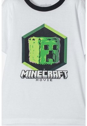 Pijama De Minecraft Blanca Y Negra De Bermuda Para Niño 6
