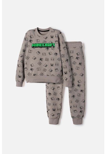 Conjunto De Minecraft Con Pantalón Gris Para Niño 10