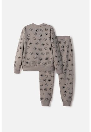 Conjunto De Minecraft Con Pantalón Gris Para Niño 10