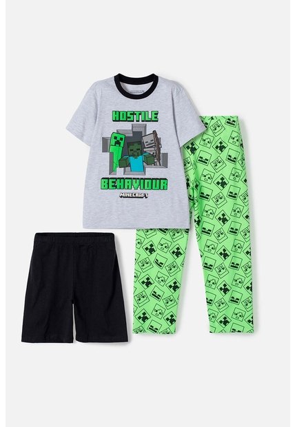 Pijama De Minecraft Pantalón Largo Multicolor Para Niño 14