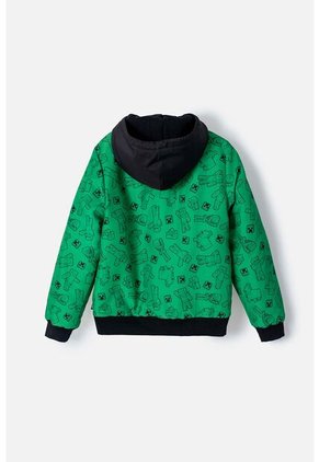 Chaqueta De Minecraft Con Capucha Verde Y Negra Para Niño 12