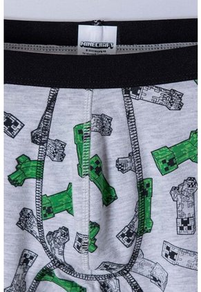 Pack X2 Boxer Minecraft Negro Y Gris Jaspe Para Niño 8