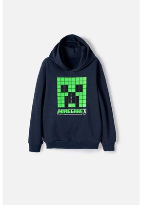 Buzo De Minecraft Con Capucha Azul Oscuro Para Niño 14
