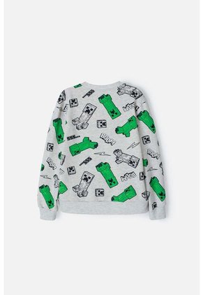 Buzo De Minecraft Cerrado Gris Para Niño 6