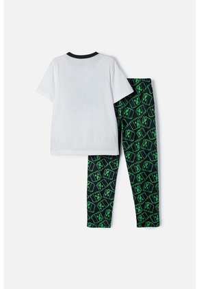 Pijama De Minecraft Blanca Y Negra De Pantalón Largo Para Niño 8