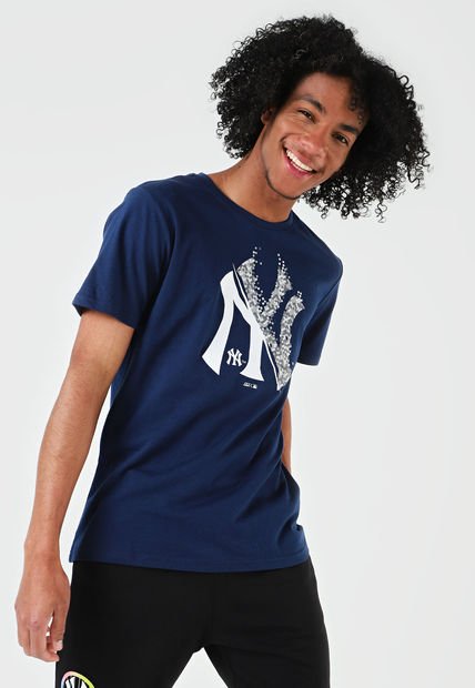 Camiseta Azul-Blanco-Gris MLB New York Yankees