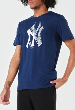Camiseta Azul-Blanco-Gris MLB	 New York Yankees