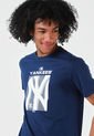 Camiseta Azul Navy-Blanco NBA Yankees de MLB