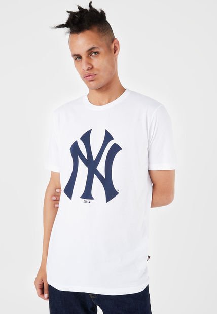 Camiseta Blanco-Azul MLB New York Yankees