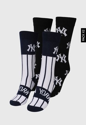 Medias X2 Azul-Blanco-Negro MLB