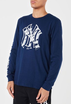 Camiseta Azul-Blanco-Gris MLB New York Yankees