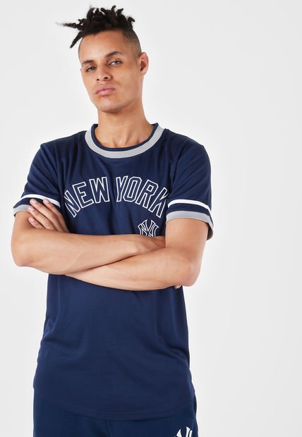 Camiseta Azul-Blanco-Gris MLB New York Yankees