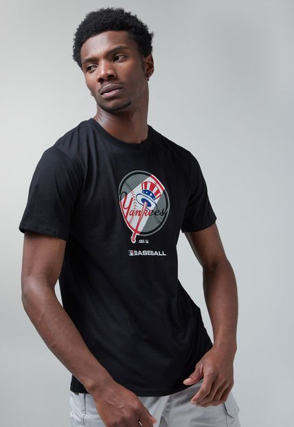 Camiseta Negro-Gris-Blanco MLB New York Yankees