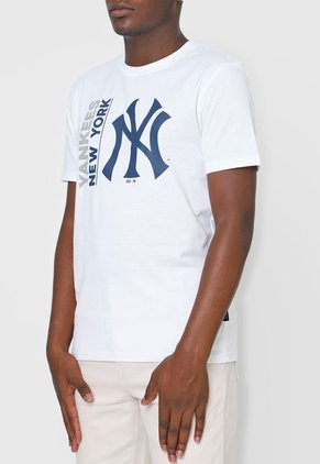 Camiseta Blanco-Azul-Gris MLB New York Yankees