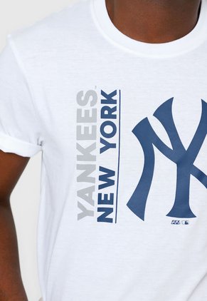 Camiseta Blanco-Azul-Gris MLB New York Yankees