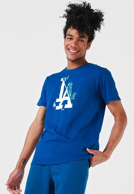 Camiseta Azul-Azul Celeste-Blanco NBA Dodgers