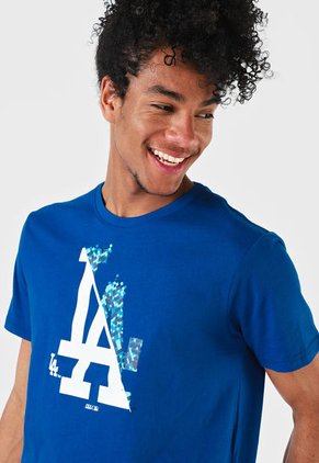 Camiseta Azul-Azul Celeste-Blanco NBA Dodgers