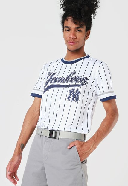 Camiseta Blanco-Azul MLB New York Yankees