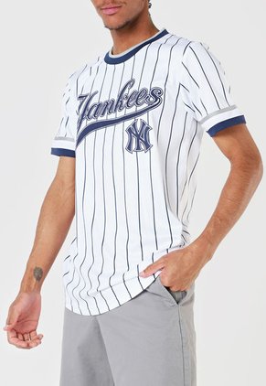 Camiseta Blanco-Azul MLB	 New York Yankees