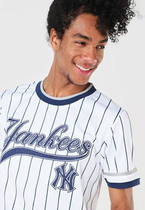 Camiseta Blanco-Azul MLB	 New York Yankees