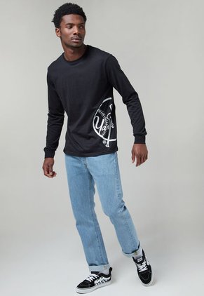 Camiseta Manga Larga Negro-Blanco MLB New York Yankees
