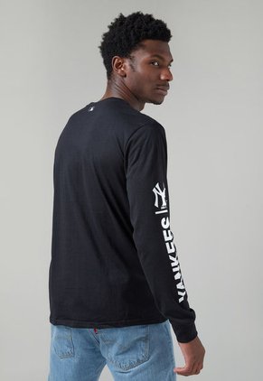 Camiseta Manga Larga Negro-Blanco MLB New York Yankees