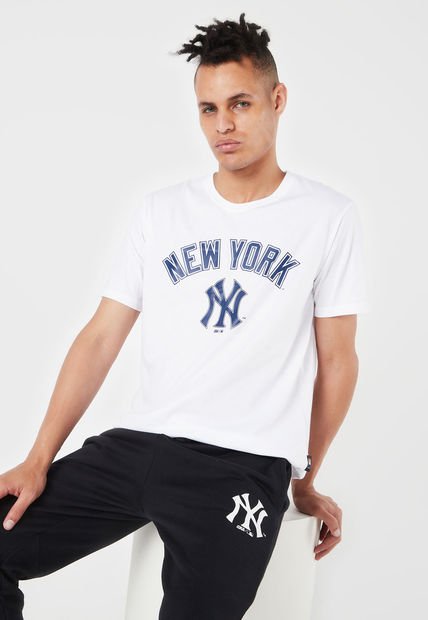 Camiseta Blanco-Azul MLB New York Yankees