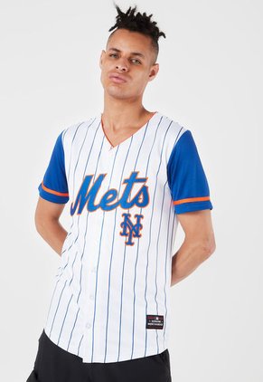 Camisa Blanco-Azul-Naranja MLB New York Mets