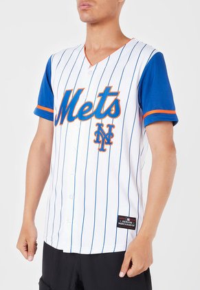 Camisa Blanco-Azul-Naranja MLB New York Mets