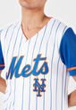 Camisa Blanco-Azul-Naranja MLB New York Mets de MLB