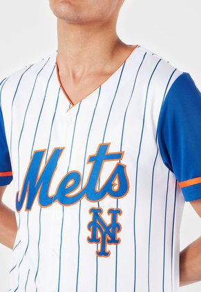 Camisa Blanco-Azul-Naranja MLB New York Mets