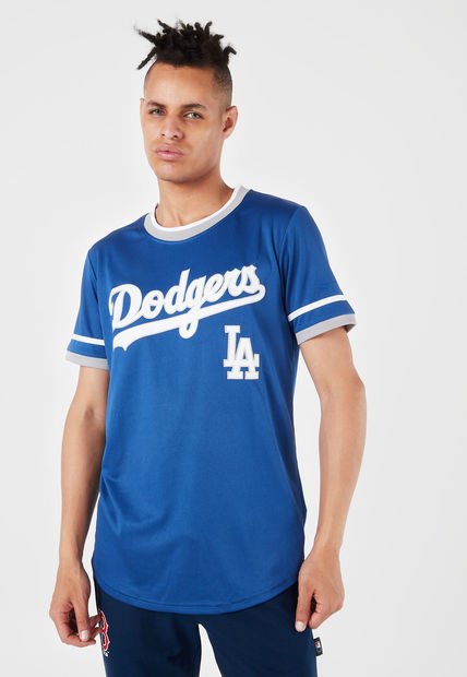 Camiseta Azul-Blanco-Gris MLB Los Angeles Dodgers