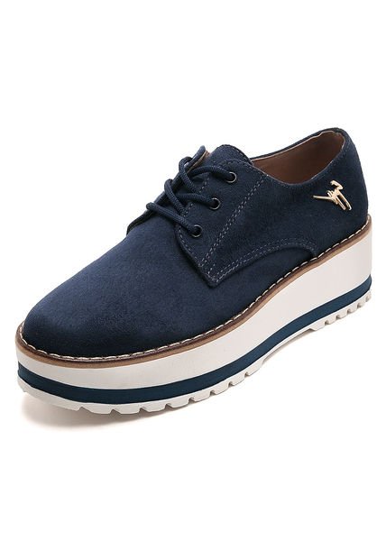 Zapato Azul Moca Nara 301 Cordón