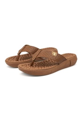 Sandalia Playera Napa Tresse Café-Camel Modare