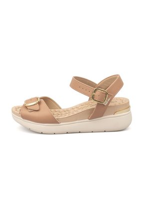 Sandalia Plataforma Napa Floather Nature Nude Modare