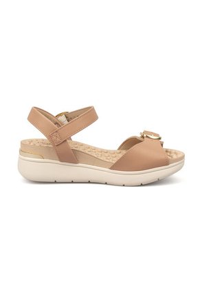 Sandalia Plataforma Napa Floather Nature Nude Modare