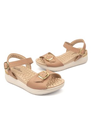Sandalia Plataforma Napa Floather Nature Nude Modare