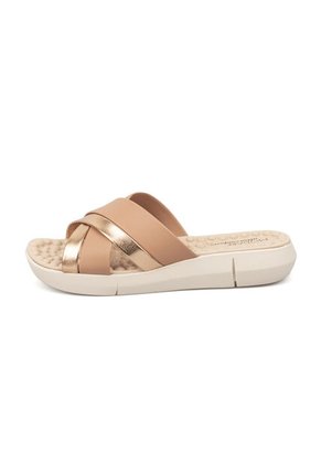 Sandalia Plana Napa Floather Nude/Oro Rosado Modare