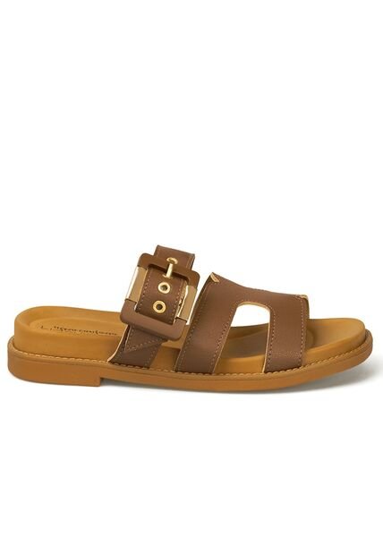 Sandalia Plana Slide Café-Avellana Modare