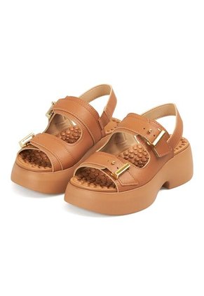 Sandalia Chunky Comfort Plataforma Cafe-Camel Modare