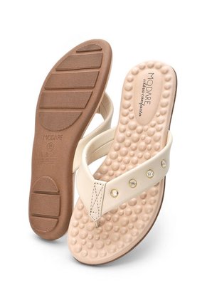 Sandalia Plana Crema-Dorado MODARE