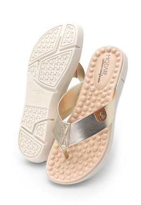 Sandalia Tacón Corrido Dorado-Marfil MODARE