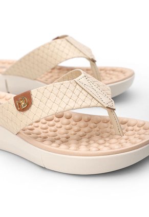 Sandalia Tacón Corrido Crema-Blanco MODARE