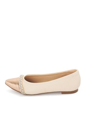 Baleta Crema- Oro Rosa Cristal Modare