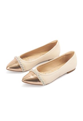 Baleta Crema- Oro Rosa Cristal Modare