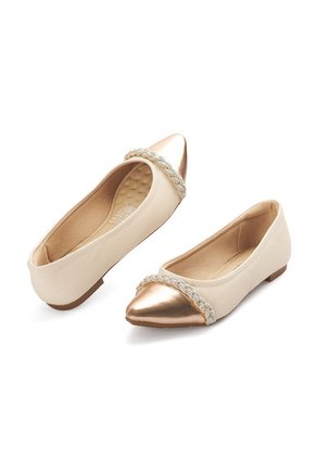 Baleta Crema- Oro Rosa Cristal Modare