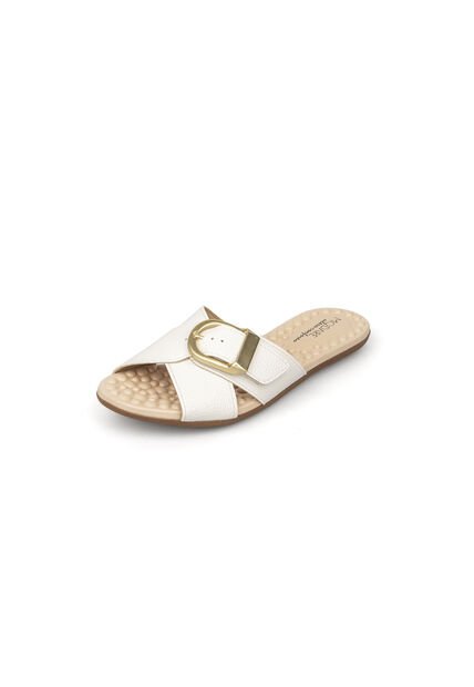 Sandalia Plana Marfil-Dorado Napa Floather Modare